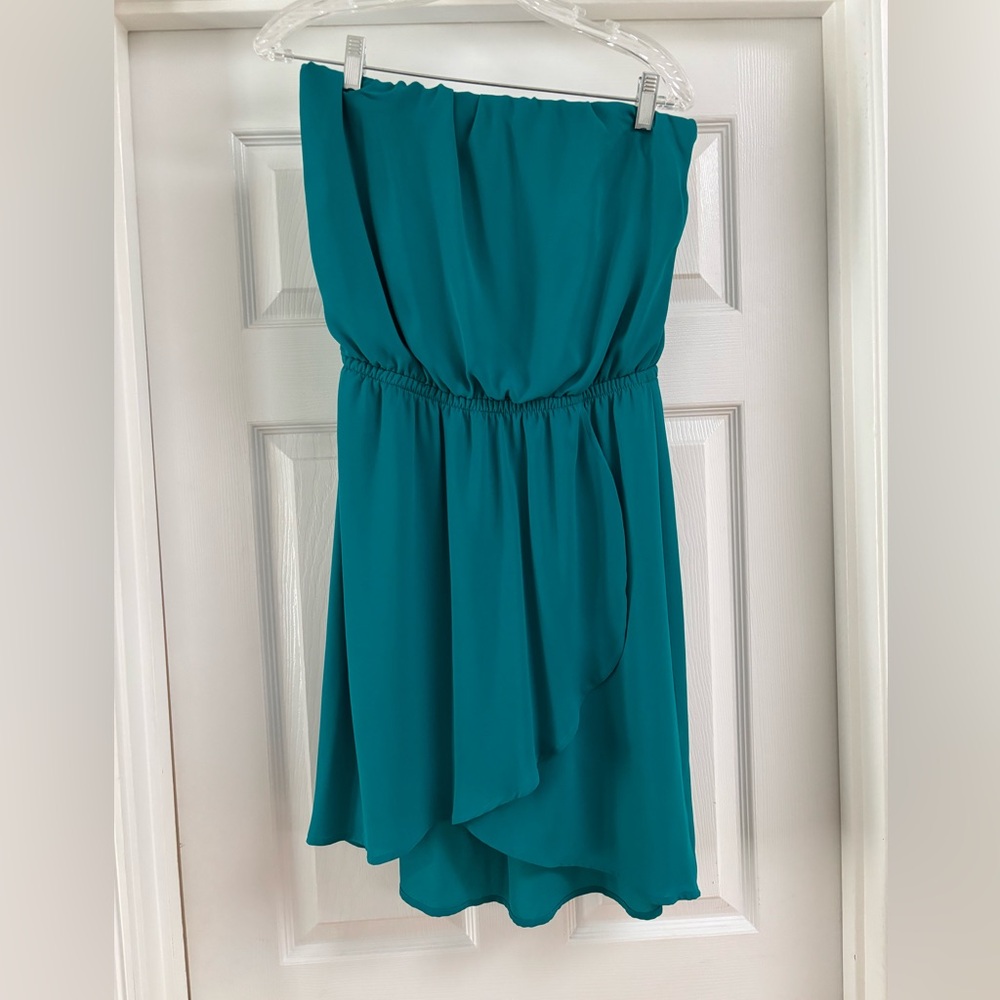 Express Teal strapless dress